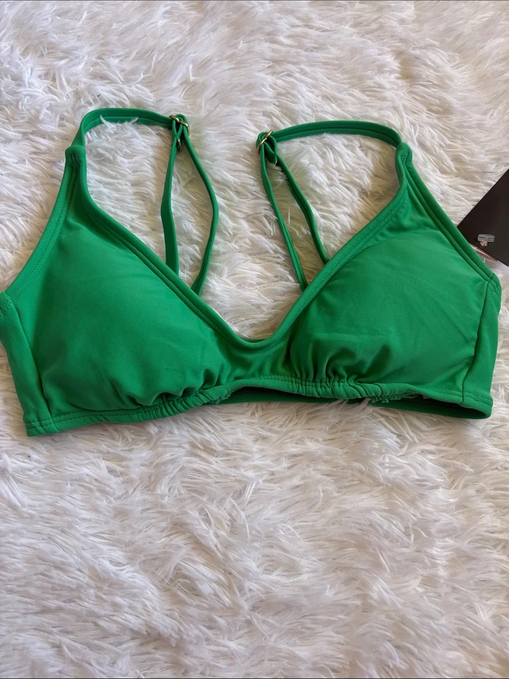 NWT Wild Fable Green Scoop Front Swim Top Size XXS